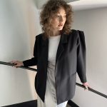 Sacou stofa lana negru