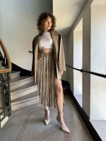 Costum fusta si sacou stofa lana bej