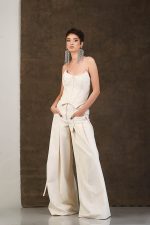 Pantalon bej din bumbac - imagine 2