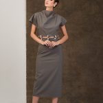 Rochie gri din stofa subtire