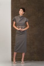 Rochie gri din stofa subtire