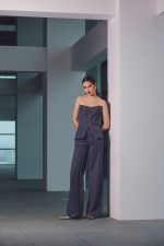 Kaida corset stofa lana cu aspect denim - imagine 2