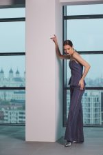 Kaida corset stofa lana cu aspect denim - imagine 3