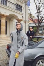 Xanthe palton gri stofa lana - imagine 3