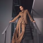 Cassie pantalon stofa lana camel