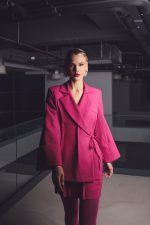 Doria sacou stofa lana virgina roz