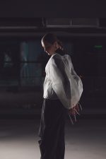 Erika pantalon negru stofa lana - imagine 2