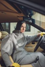 Xanthe palton gri stofa lana