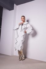 Asha rochie alba cu volane