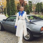 Tessa palton ivory din stofa de lana virgina