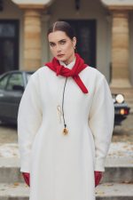 Panthea palton ivory din stofa de lana virgina - imagine 4