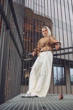 Yue jacheta camel stofa lana - imagine 3