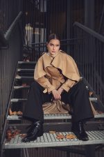 Erika pantalon negru stofa lana - imagine 4