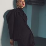 Jaya sacou negru stofa lana