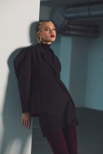 Jaya sacou negru stofa lana