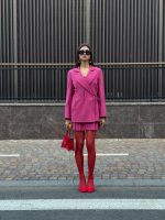 Doria sacou stofa lana virgina roz - imagine 4