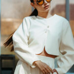 Harlow sacou stofa lana crem