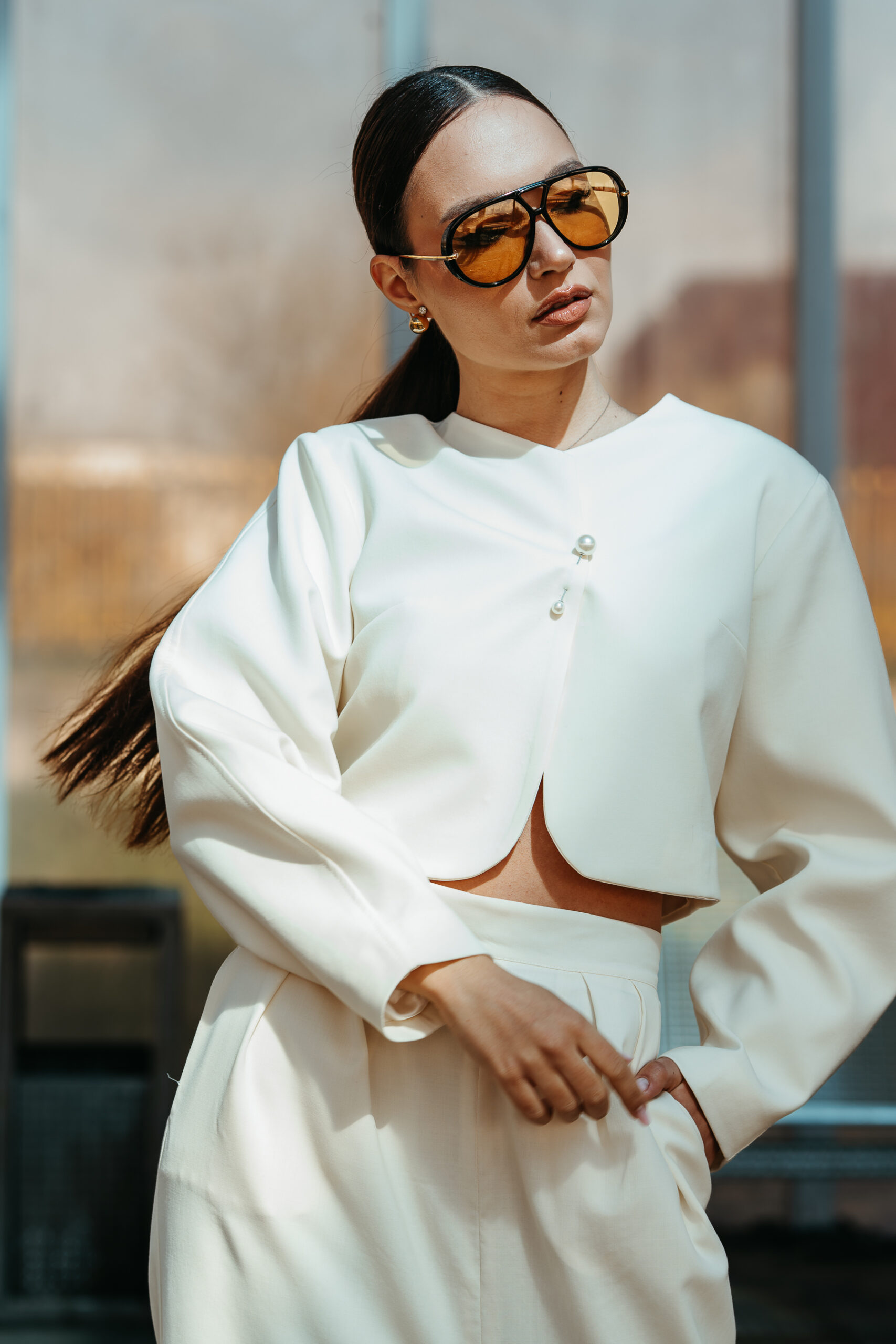 DSC04550 Harlow sacou stofa lana crem - imagine 1