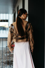 Jules jacheta stofa lana cu detalii piele - imagine 2