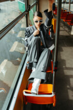 Elora pantalon stofa lana gri - imagine 6