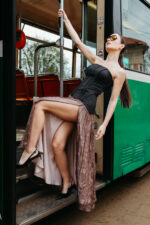 Evie corset stofa lana maro - imagine 4