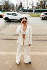 Eleanora pantalon stofa lana crem - imagine 4