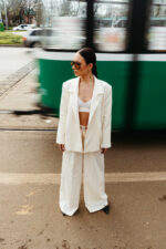 Eleanora sacou stofa lana crem