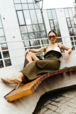 Odetta rochie stofa lana cu guler piele detasabil - imagine 2