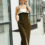 Odetta rochie stofa lana cu guler piele detasabil