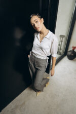 Dalene pantalon stofa lana gri - imagine 2