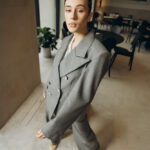 Dalene sacou stofa lana gri