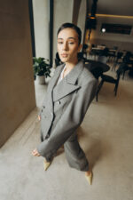 Dalene sacou stofa lana gri