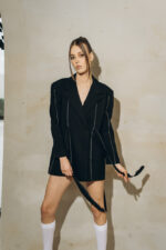 Gretchen sacou stofa lana negru - imagine 3