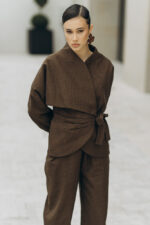 Megan sacou stofa lana maro - imagine 2