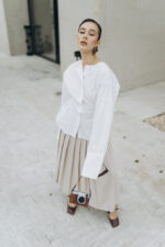 Rozanne fusta plisata bej - imagine 2